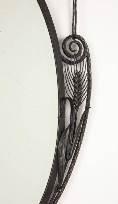 French Art Deco Wrought Iron Wall Mirror circa 1930