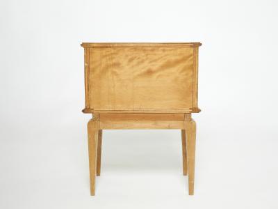 French Art Deco carved ash wood nightstand 1940s