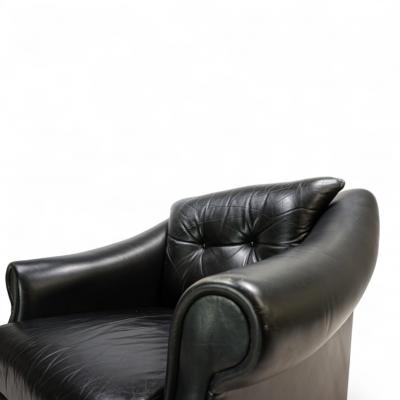 French Art Deco leather armchair 1960
