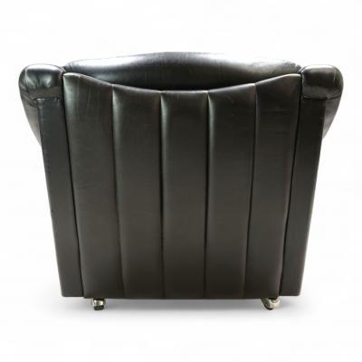 French Art Deco leather armchair 1960