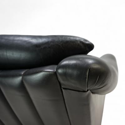 French Art Deco leather armchair 1960
