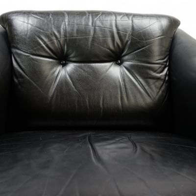 French Art Deco leather armchair 1960