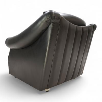 French Art Deco leather armchair 1960