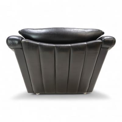 French Art Deco leather armchair 1960