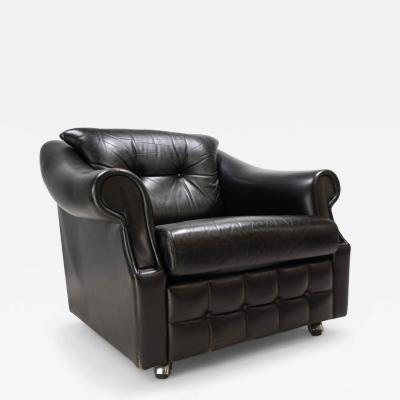 French Art Deco leather armchair 1960