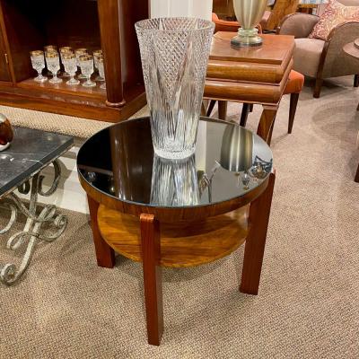 French Art Deco period parcel ebonized side table