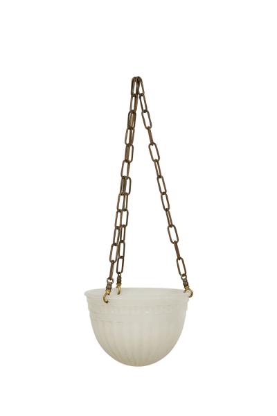 French Art Deco white alabaster bowl shaped lantern