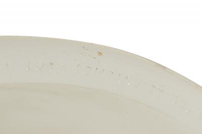 French Art Deco white alabaster bowl shaped lantern
