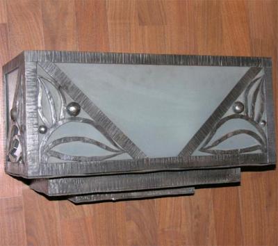 French Art Deco wrought Iron wall sconces