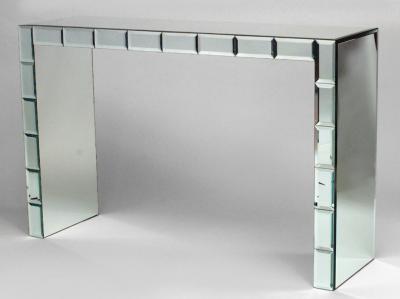 French Art Modern Mirrored Console Table