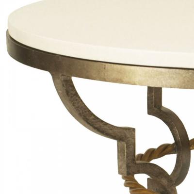 French Art Moderne Style Bronze and Limestone Coffee Table