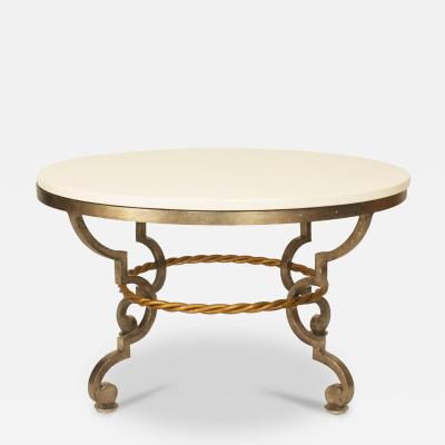 French Art Moderne Style Bronze and Limestone Coffee Table