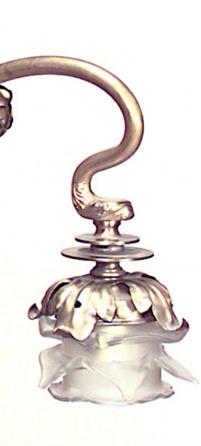 French Art Nouveau Brass Chandelier