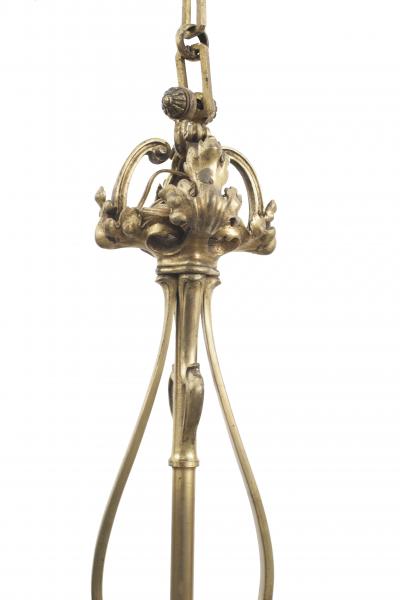 French Art Nouveau Bronze Dore Chandelier