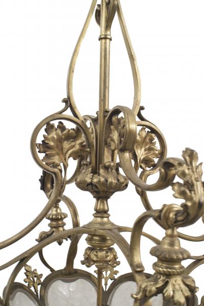 French Art Nouveau Bronze Dore Chandelier