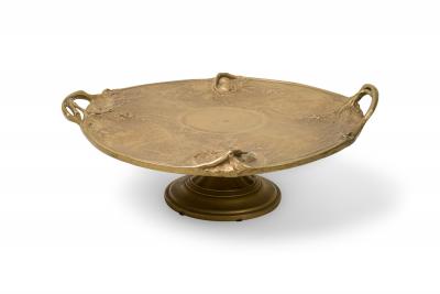 French Art Nouveau Bronze Dore Compote