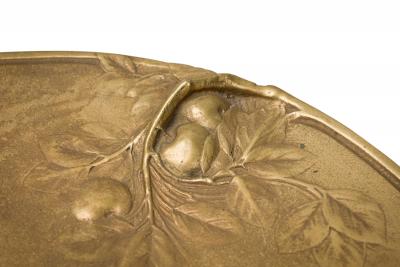 French Art Nouveau Bronze Dore Compote