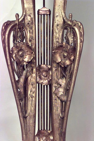 French Art Nouveau Bronze Dore Grandfather Clock