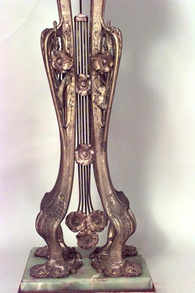 French Art Nouveau Bronze Dore Grandfather Clock