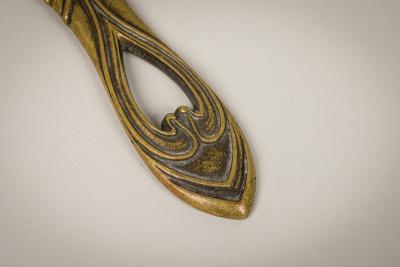 French Art Nouveau Bronze Hand Mirror