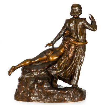 French Art Nouveau Bronze Sculpture Wagner s Tannhauser after Louis Chalon