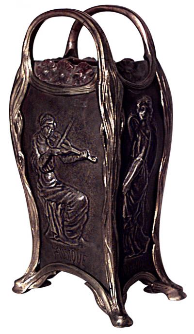 French Art Nouveau Bronze and Gilt Le Normand Vase