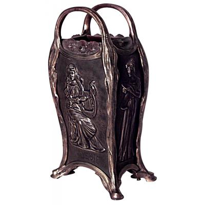 French Art Nouveau Bronze and Gilt Le Normand Vase