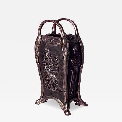 French Art Nouveau Bronze and Gilt Le Normand Vase