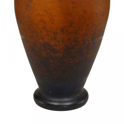 French Art Nouveau Brown Speckled Glass Vase