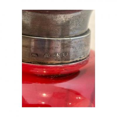French Art Nouveau Cranberry Glass Perfume Bottles