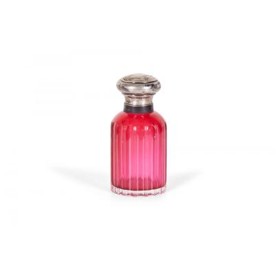 French Art Nouveau Cranberry Glass Perfume Bottles