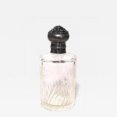 French Art Nouveau Etched Crystal Perfume Bottle