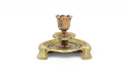 French Art Nouveau Floral Candlestick