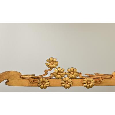 French Art Nouveau Gilt Console Table