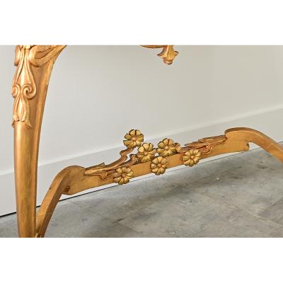 French Art Nouveau Gilt Console Table