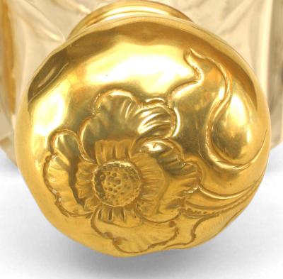 French Art Nouveau Gilt Crystal Perfume Bottle