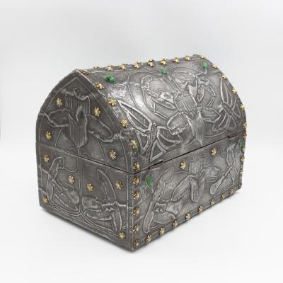 French Art Nouveau Gothic Form Box French Circa 1910
