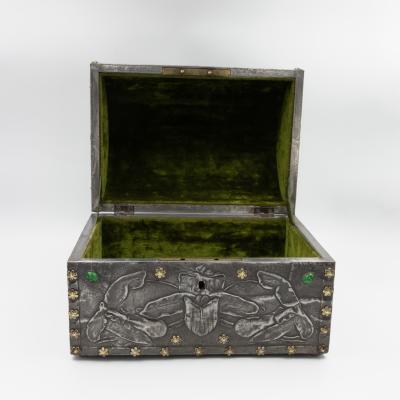 French Art Nouveau Gothic Form Box French Circa 1910
