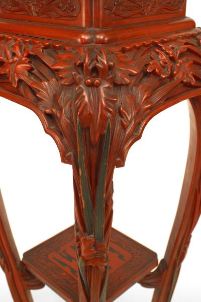 French Art Nouveau Lacquered Pedestal