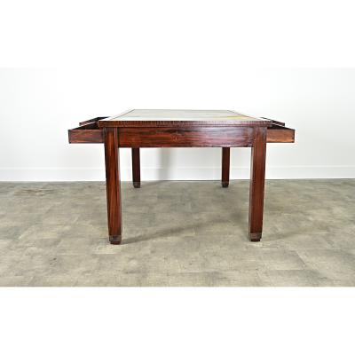 French Art Nouveau Mahogany Leather Partners Desk