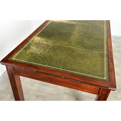 French Art Nouveau Mahogany Leather Partners Desk