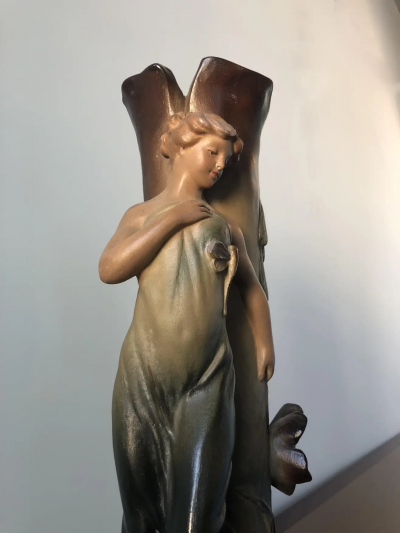 French Art Nouveau Pair of Large Terracotta Vases circa 1910