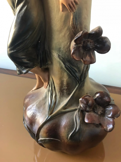 French Art Nouveau Pair of Large Terracotta Vases circa 1910