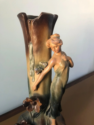 French Art Nouveau Pair of Large Terracotta Vases circa 1910