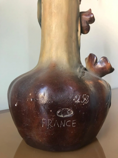 French Art Nouveau Pair of Large Terracotta Vases circa 1910