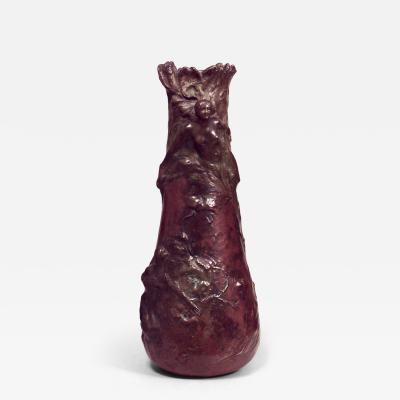French Art Nouveau Peyre Bronze Figural Vase by RCE PEYRE
