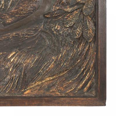 French Art Nouveau Polychromed Wall Plaque