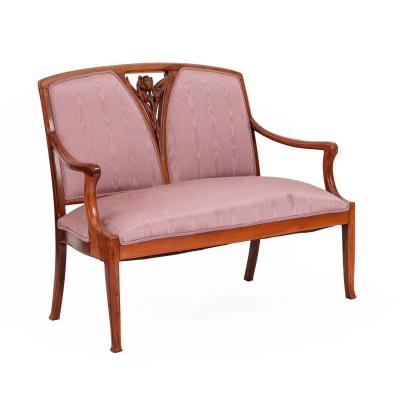 French Art Nouveau Purple Moire 5 Piece Living Room Set