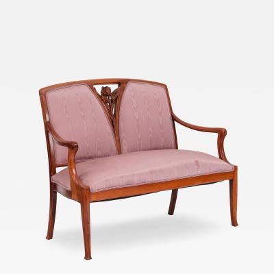 French Art Nouveau Purple Moire 5 Piece Living Room Set