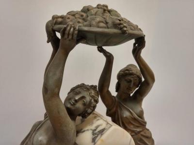 French Art Nouveau Sculpture Clock